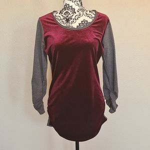 Sundance velvet panel tunic blouse